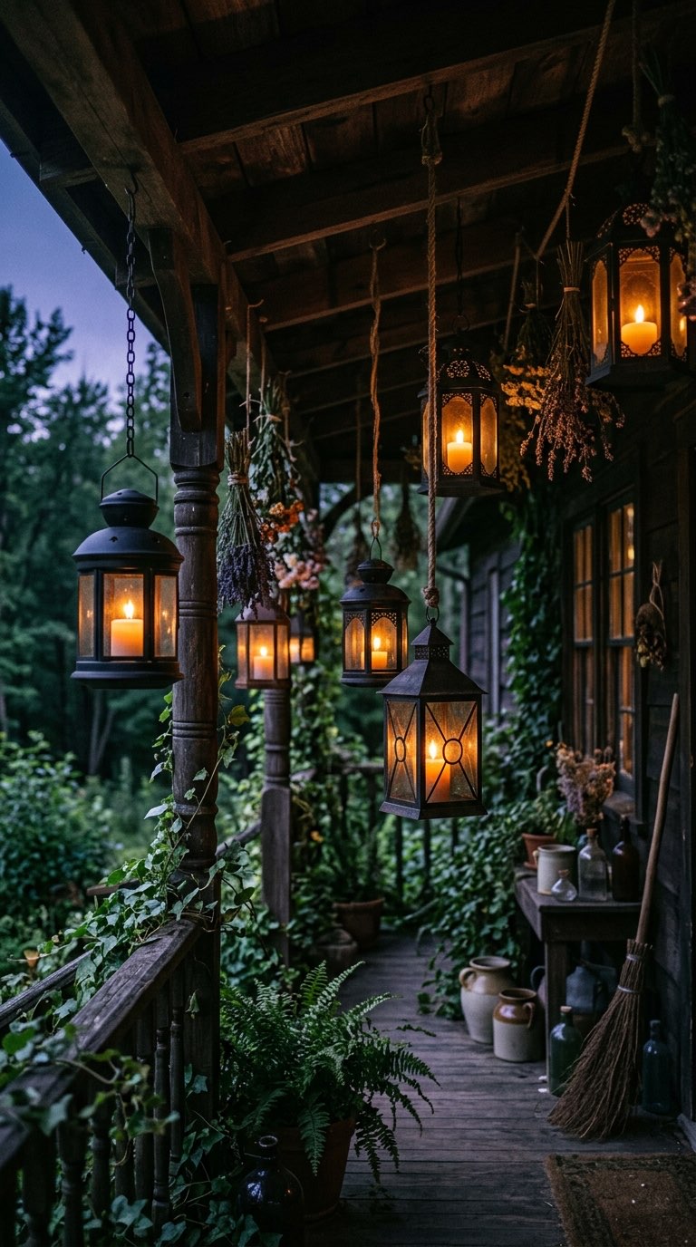 Hanging Lantern Cluster - witchy decor idea
