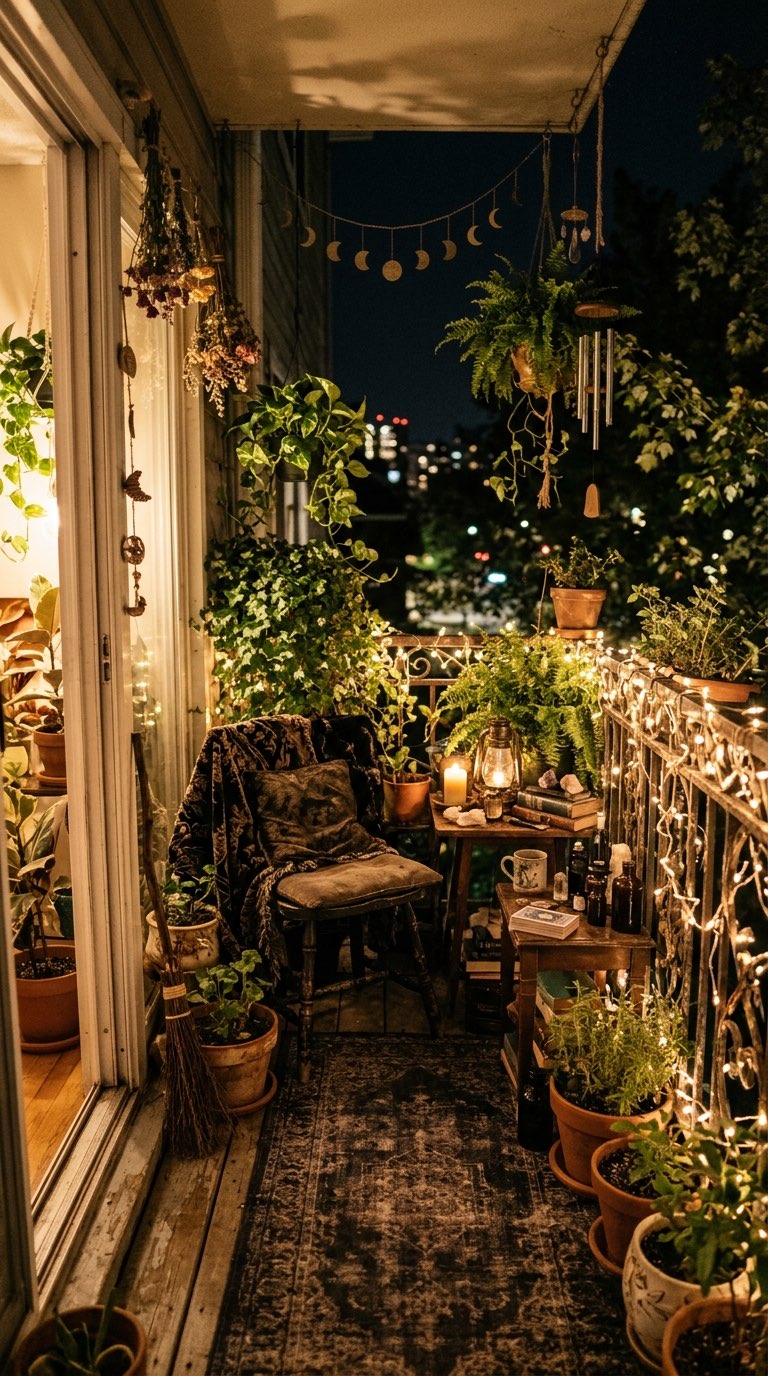 Fairy Lights Overhead - witchy decor idea