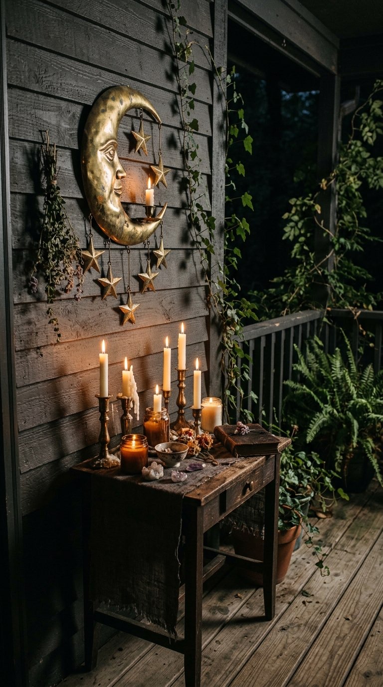 Moon and Star Wall Display - witchy decor idea
