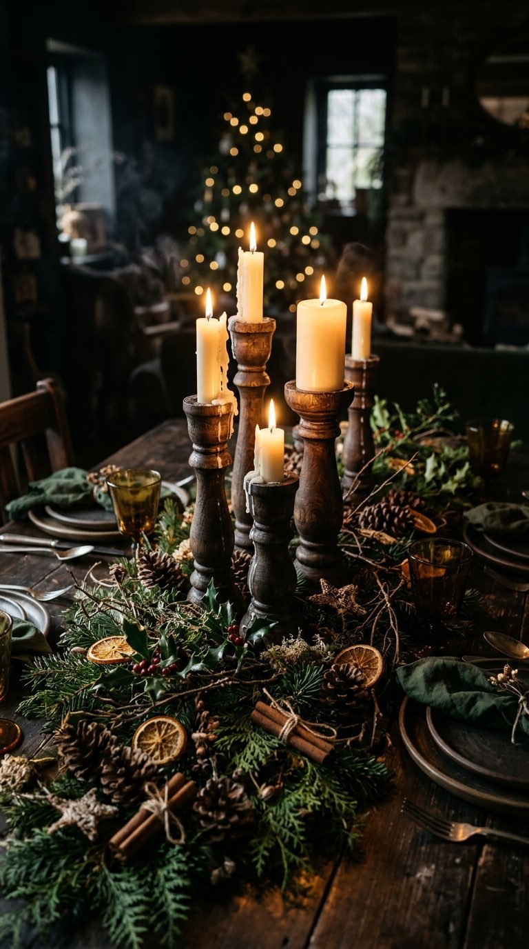 Wooden Candle Holders - witchy decor idea
