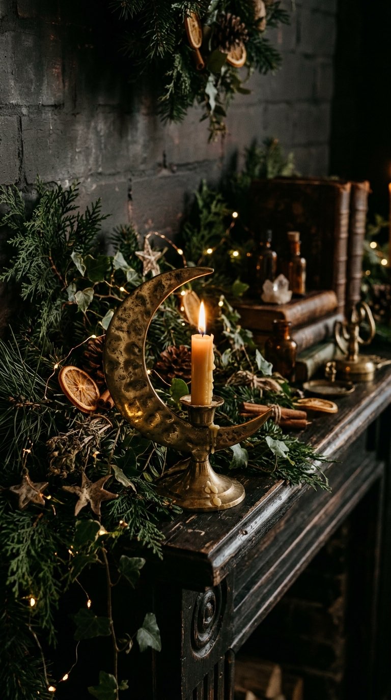 Moon-Shaped Candle Holder - witchy decor idea