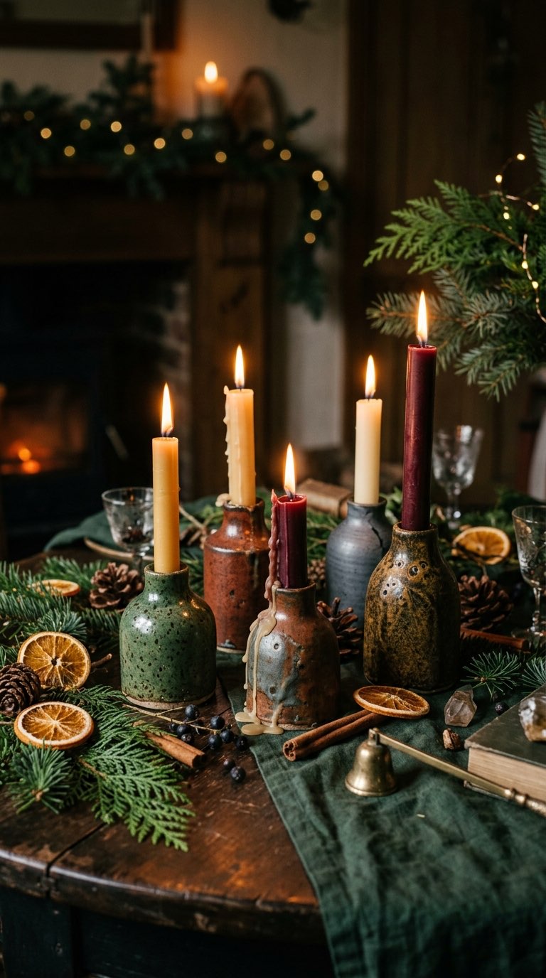 Ceramic Handmade Holders - witchy decor idea