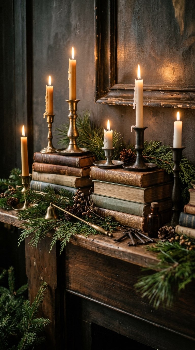 Stacked Books as Risers - witchy decor idea