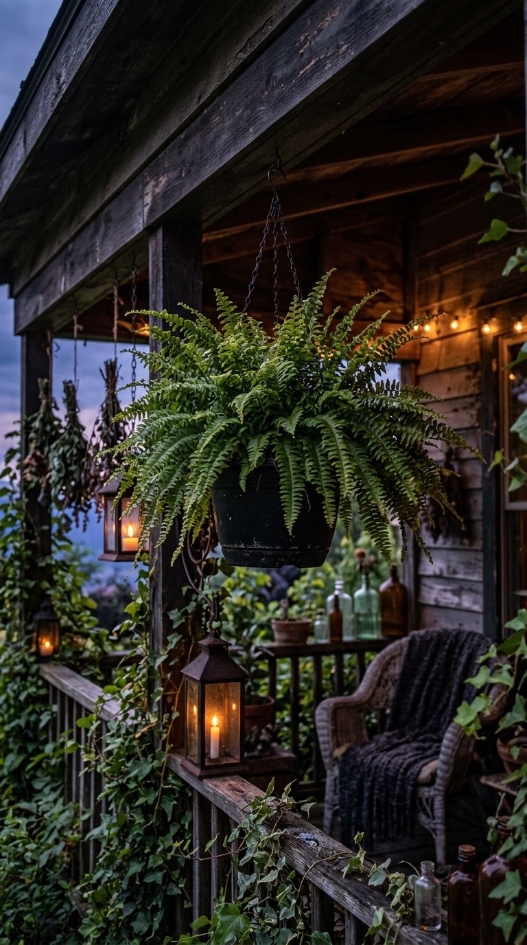 Fern in a Black Pot - witchy decor idea