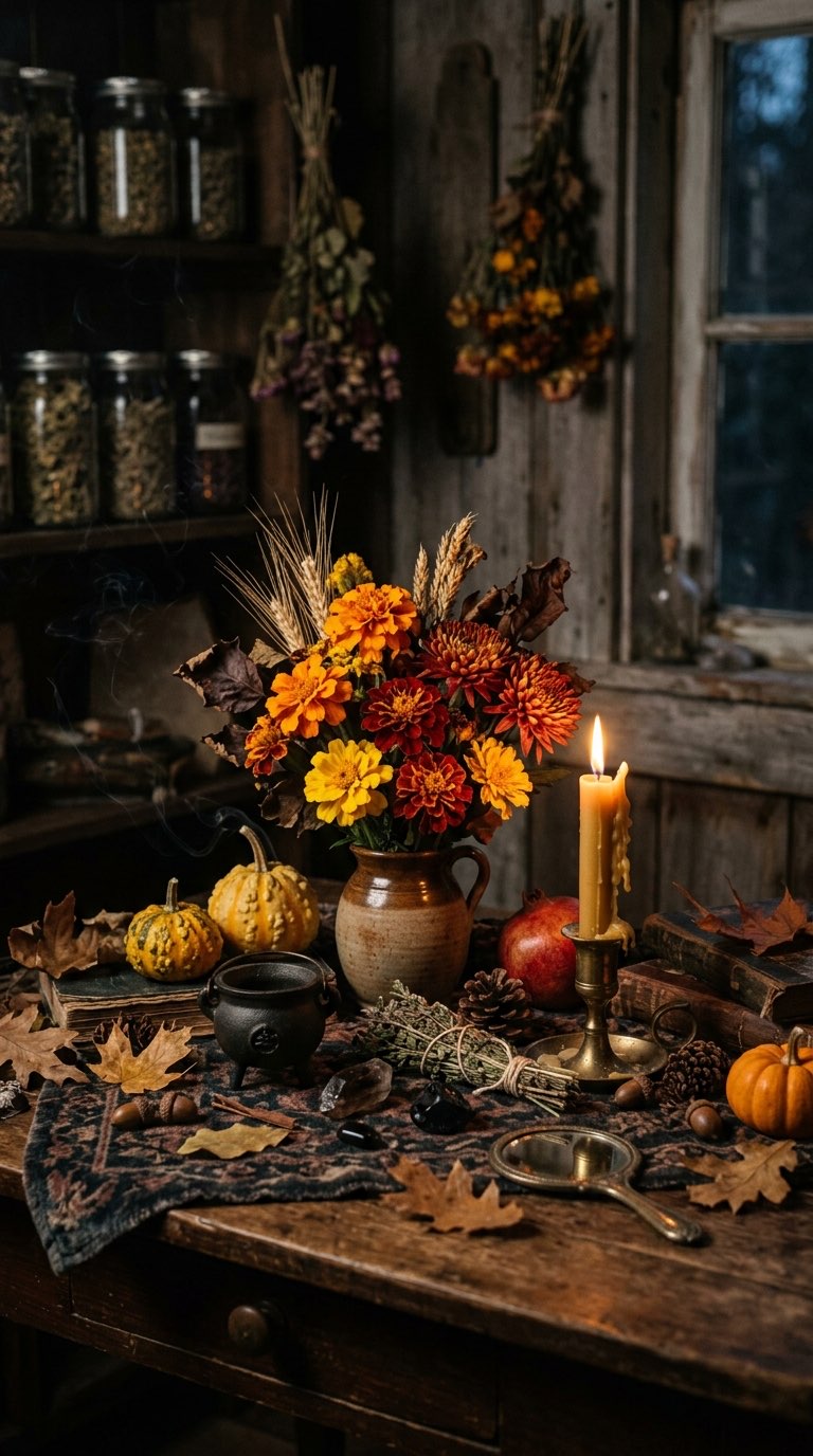 Fresh or Dried Flowers - witchy decor idea