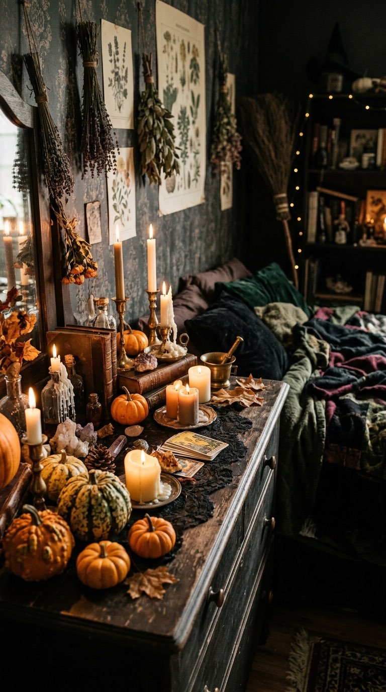 Pumpkins on the Dresser - witchy decor idea