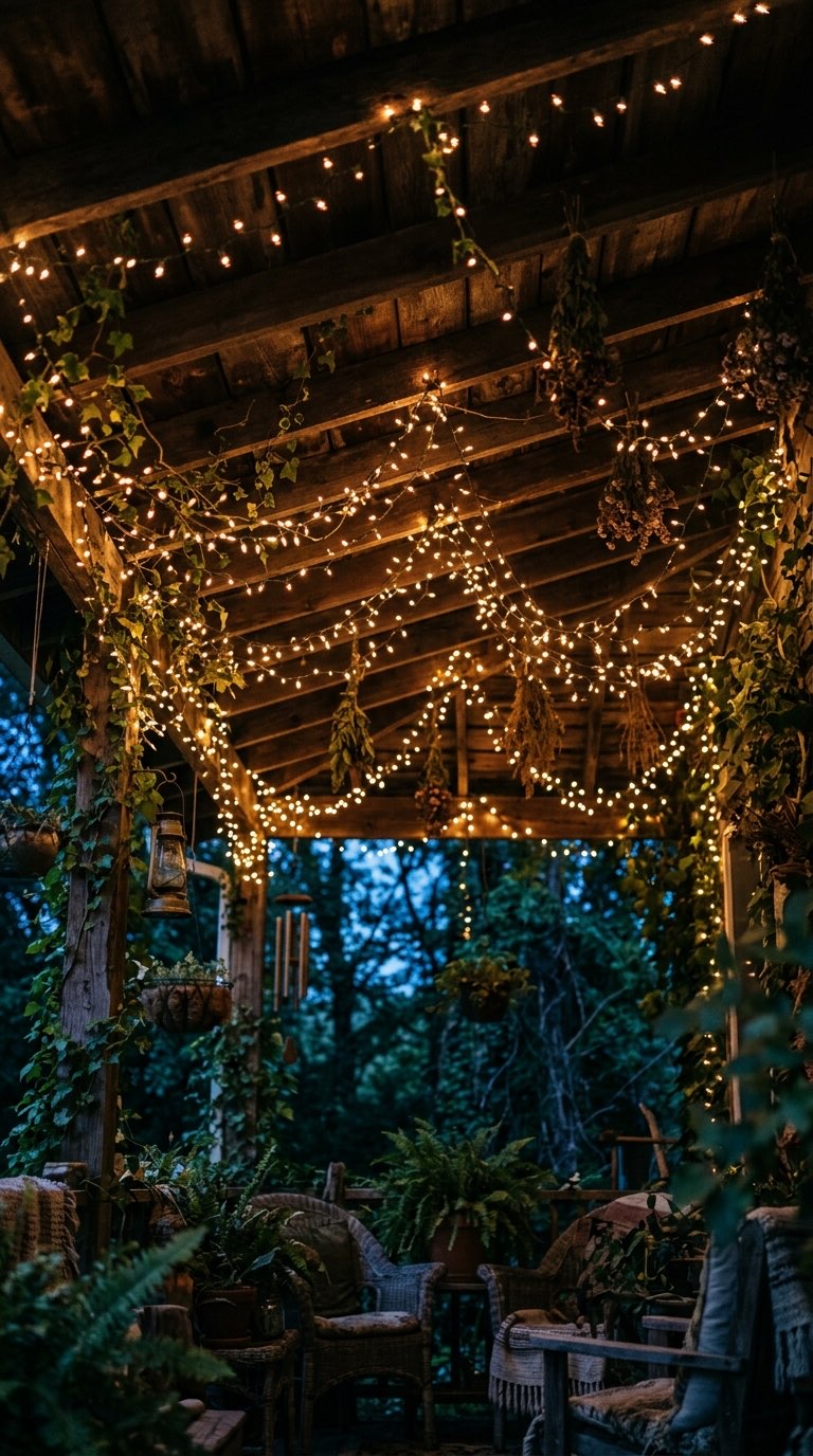 String Light Canopy - witchy decor idea