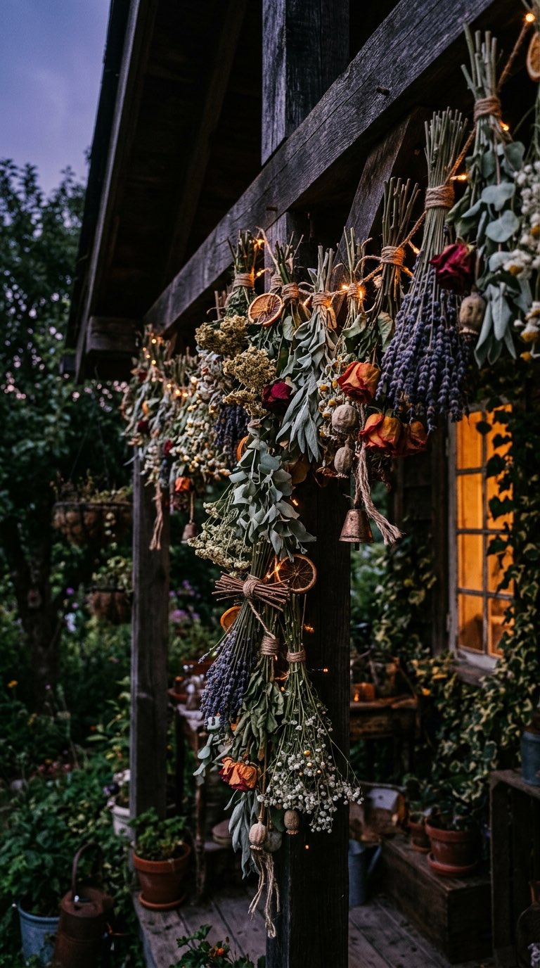 Dried Herb and Flower Garland - witchy decor idea