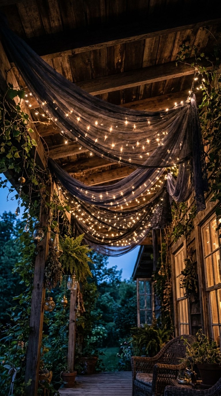 Fabric Draping - witchy decor idea