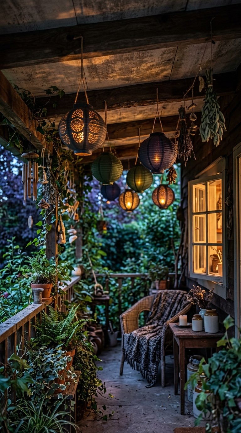 Paper Lantern Row - witchy decor idea