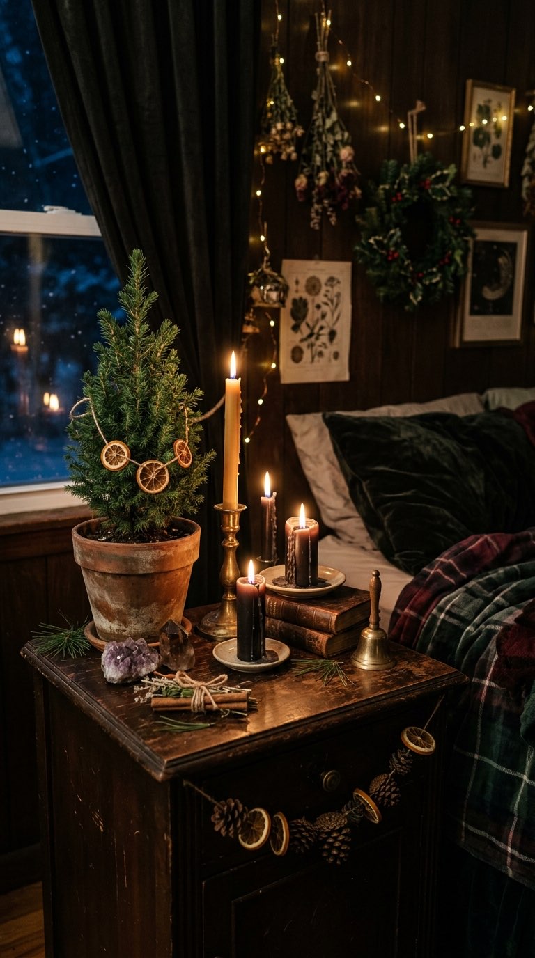 Candlelit Nightstand - witchy decor idea