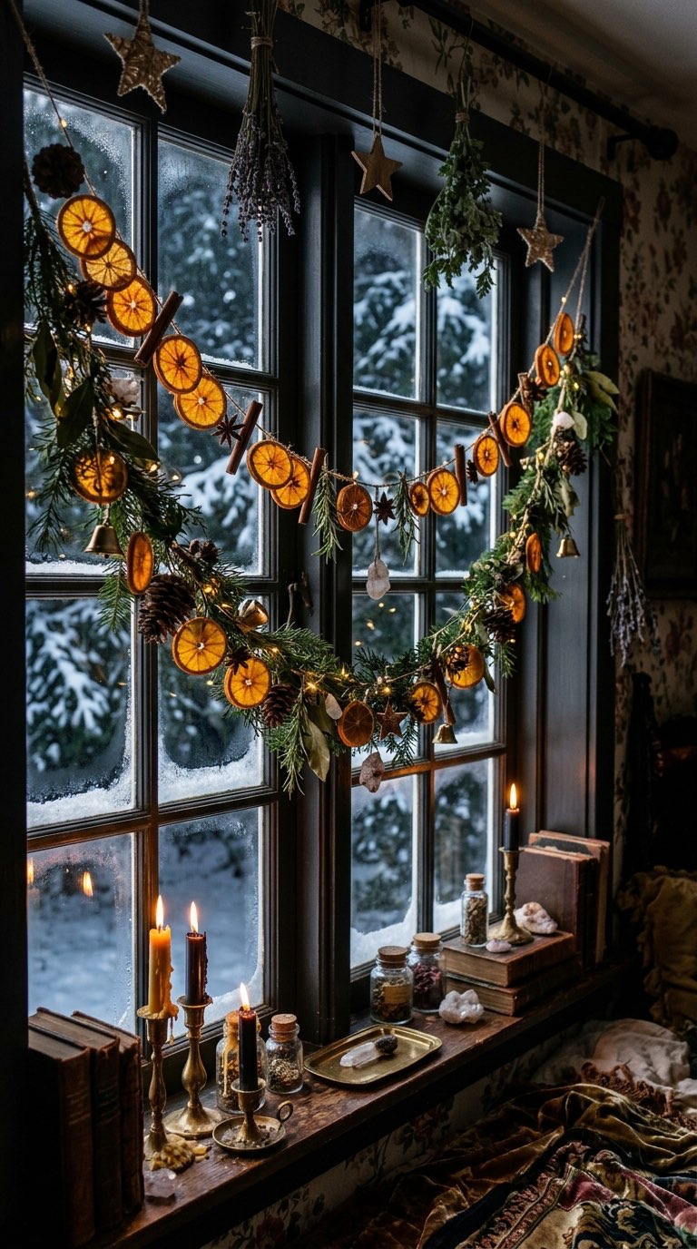Dried Orange Garland - witchy decor idea