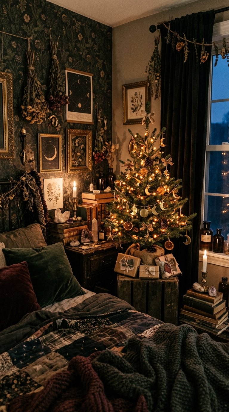 Mini Tree in the Corner - witchy decor idea