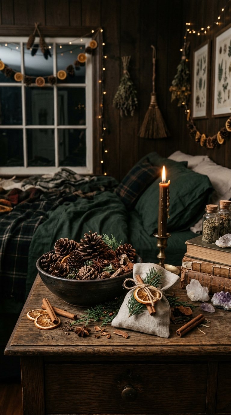 Pine Scented Corner - witchy decor idea