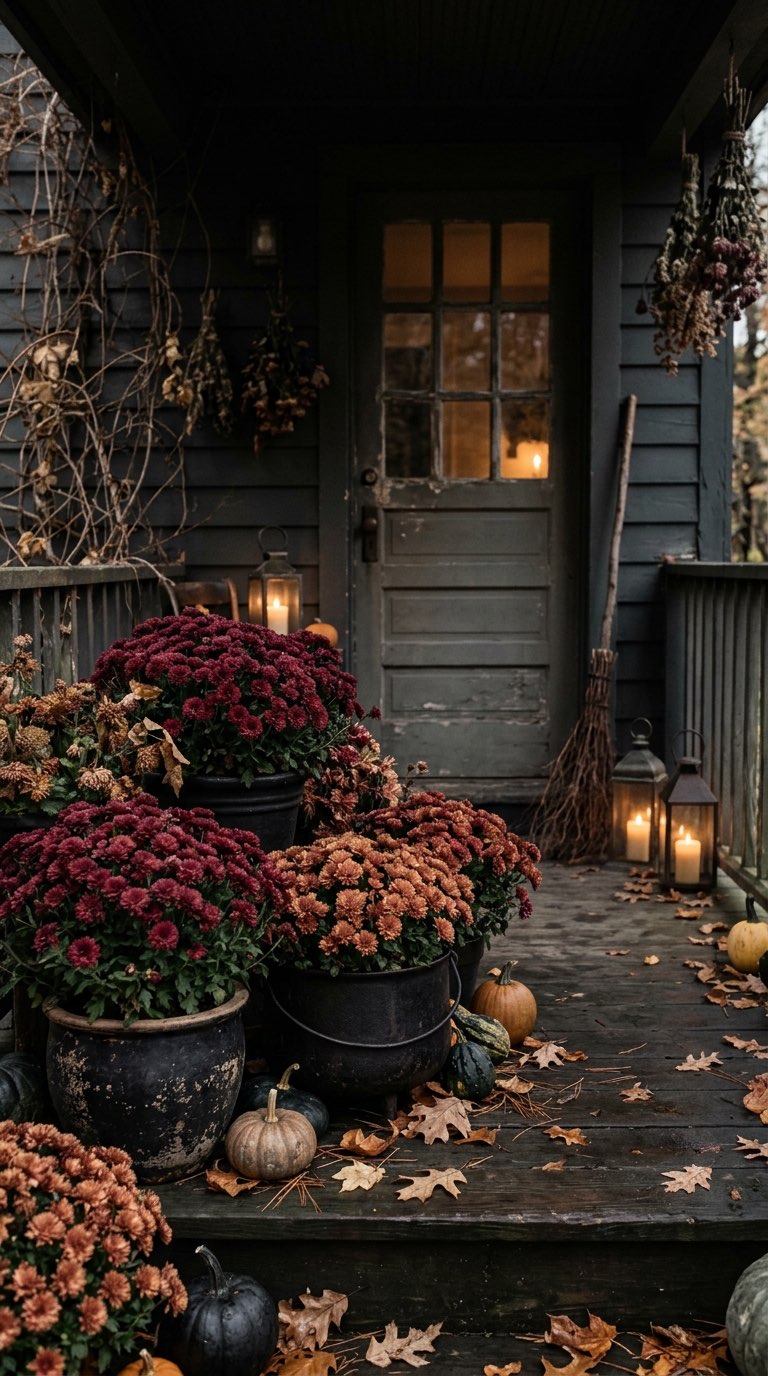 Moody Chrysanthemums - witchy decor idea