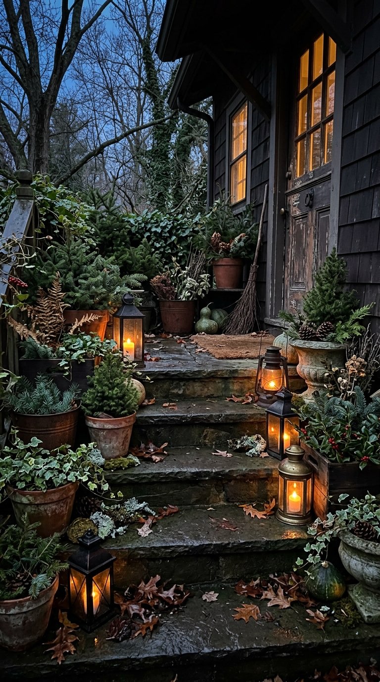 Evergreen Pots - witchy decor idea