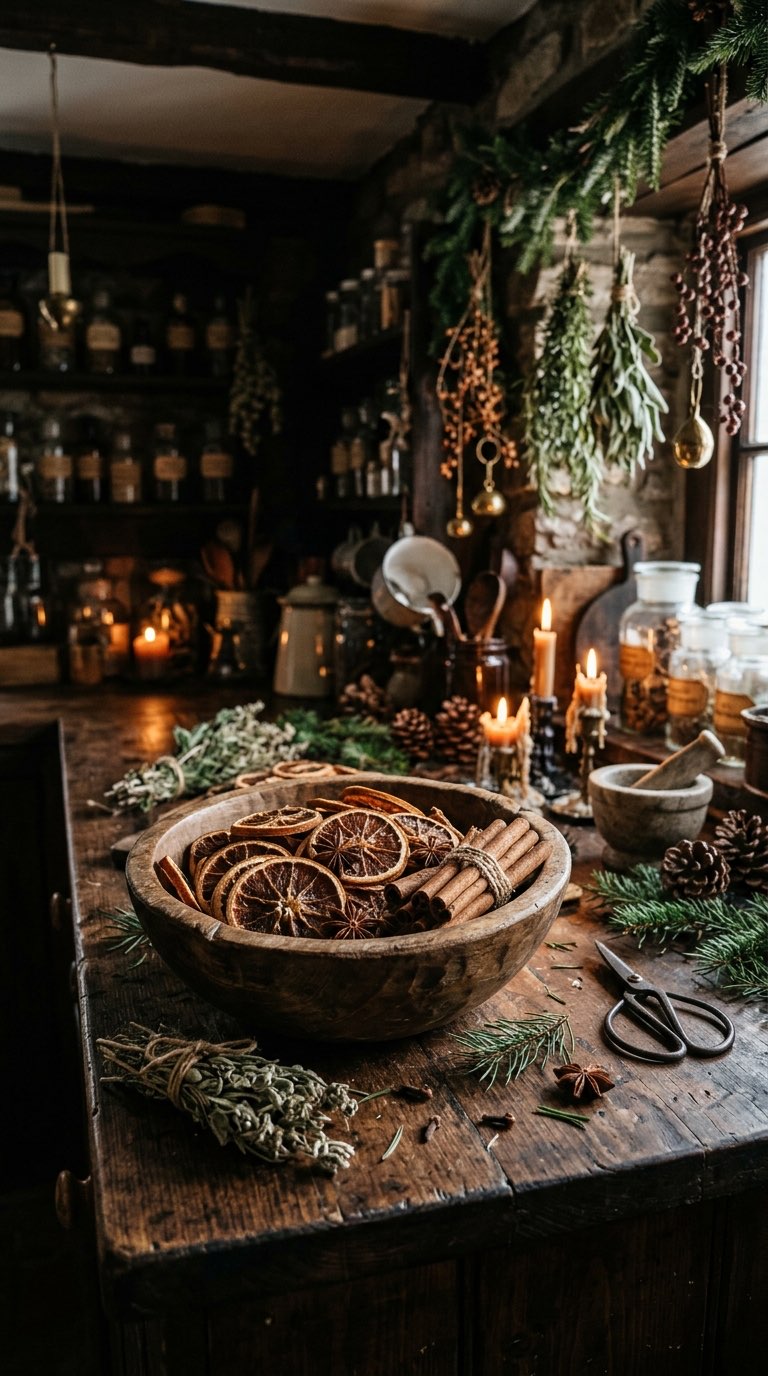 Dried Orange and Cinnamon Display - witchy decor idea