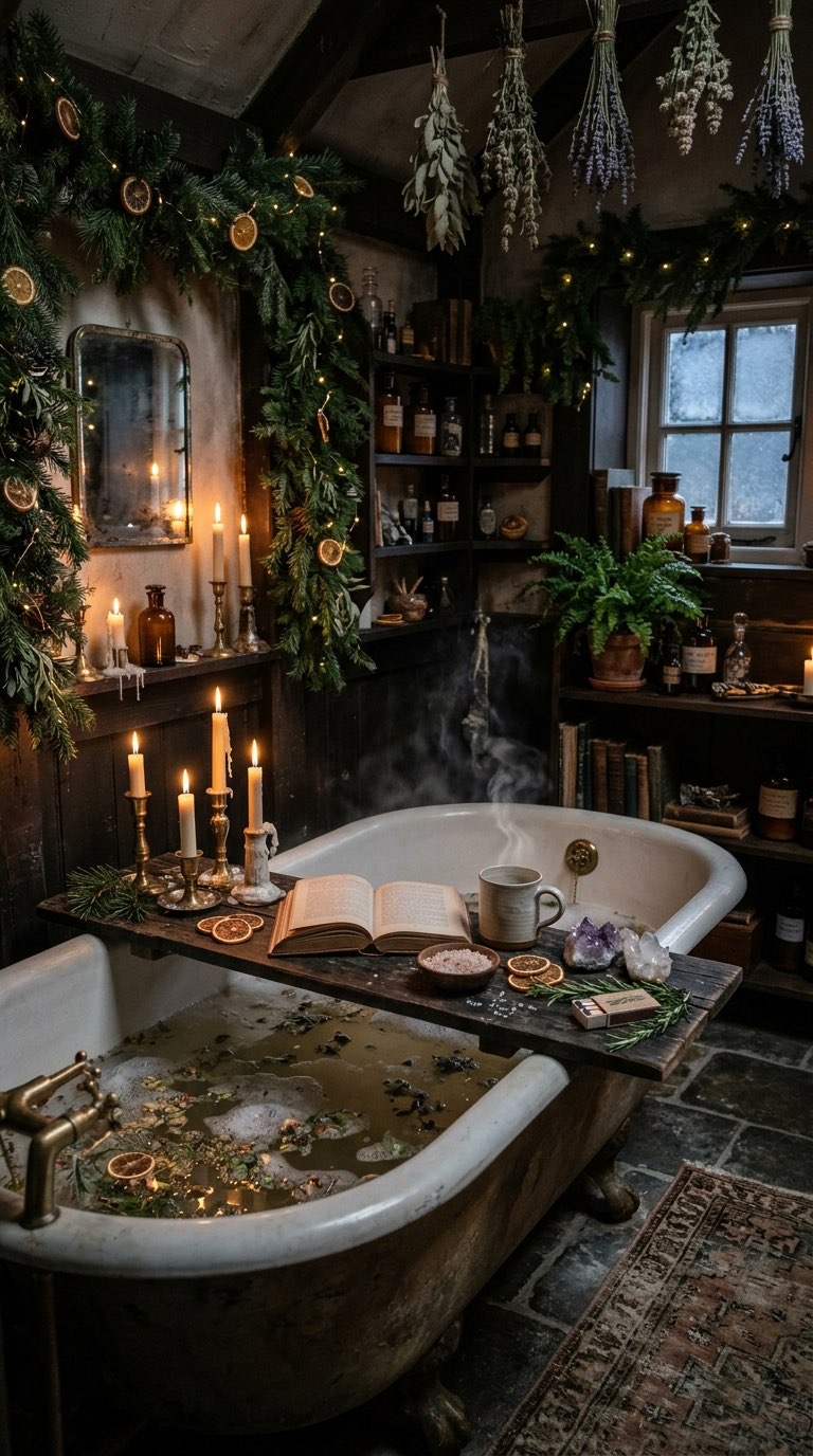Candlelit Bath Tray - witchy decor idea