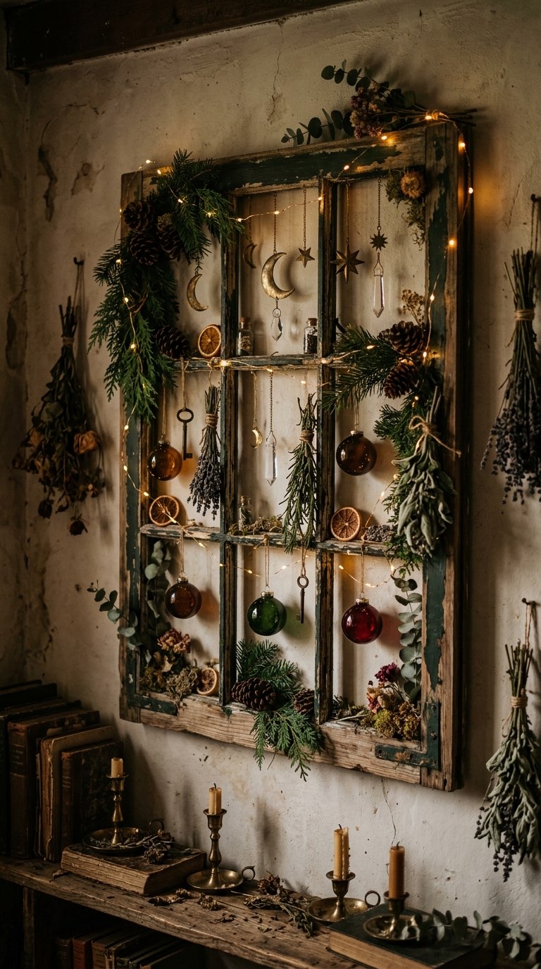Window Frame Display - witchy decor idea