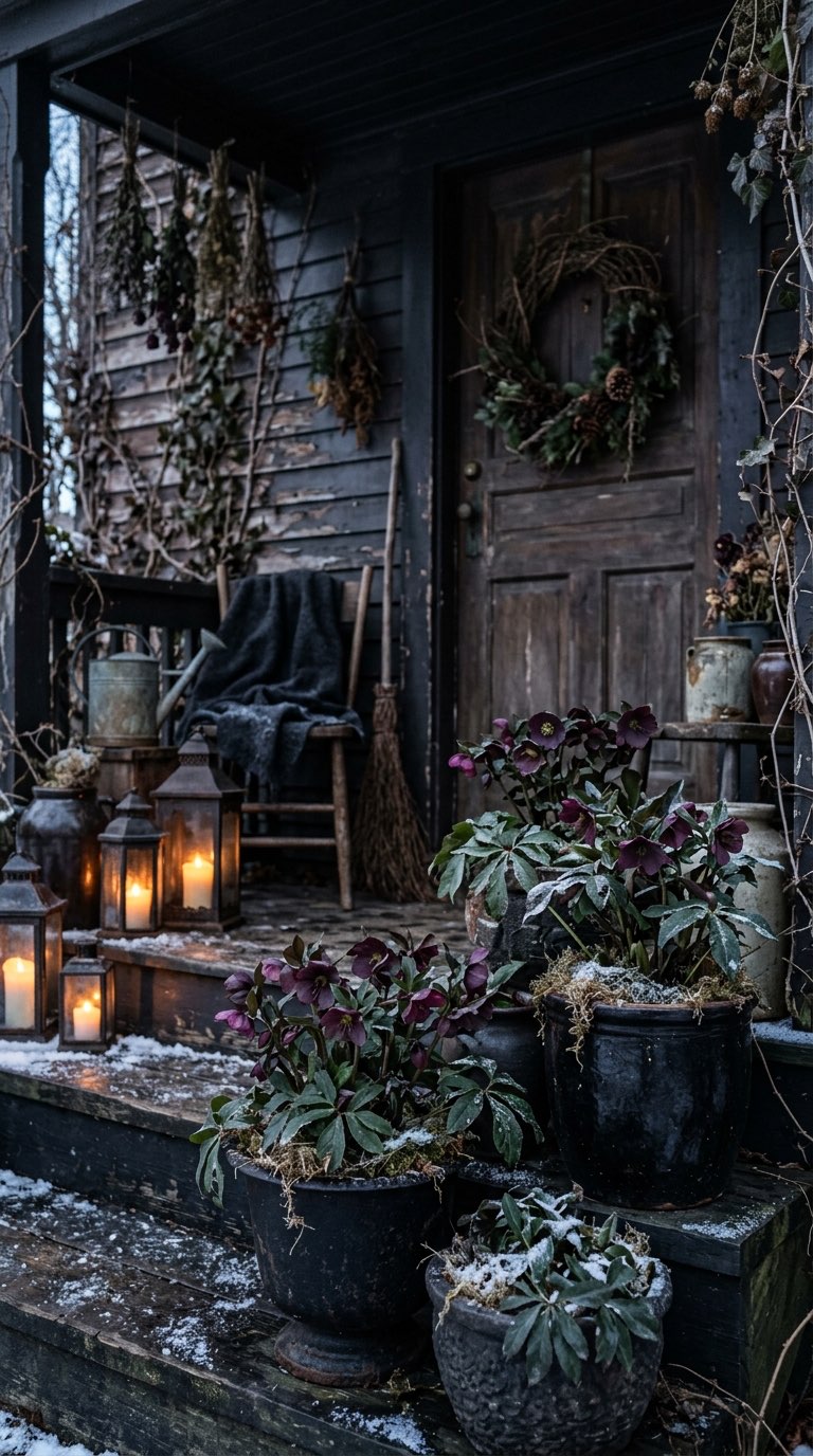 Hellebore Containers - witchy decor idea