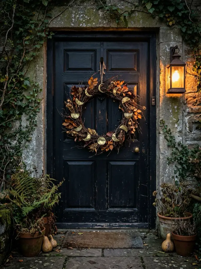 Hang a Handmade Moon Phase Wreath – witchy decor idea