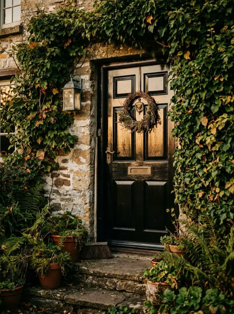 Paint Your Door a Deep Midnight Black – witchy decor idea