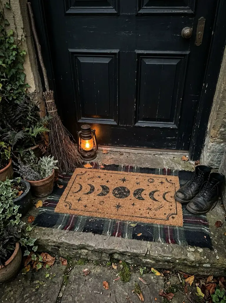 Layer a Witchy Welcome Mat – witchy decor idea