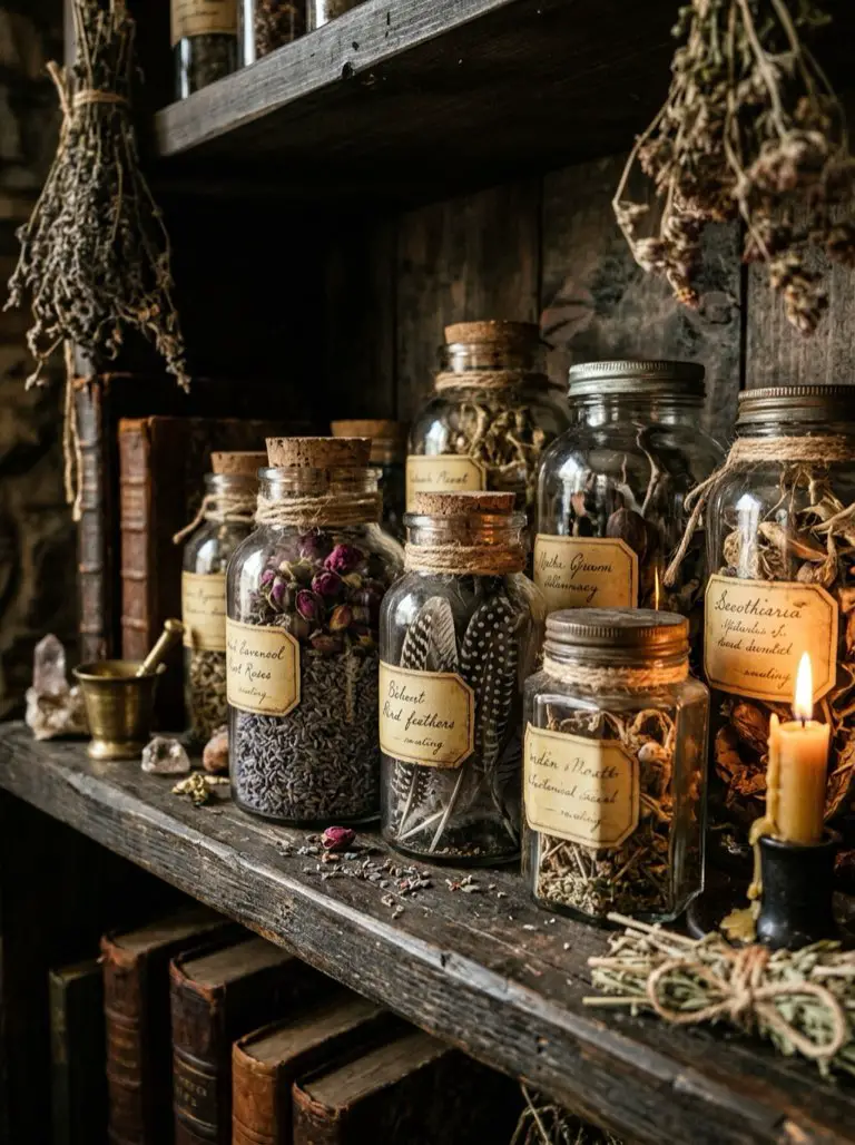 Fill Jars with Spooky Apothecary Details – witchy decor idea