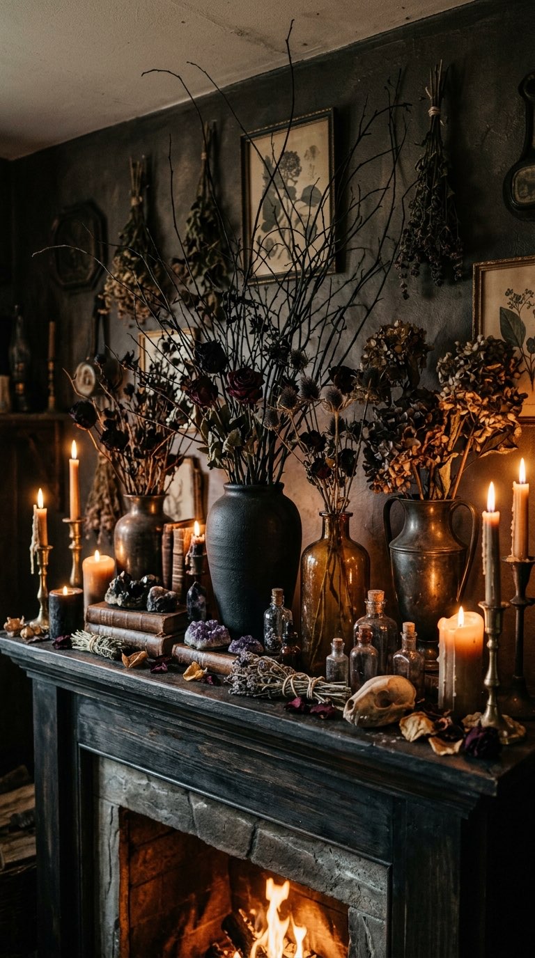 Add Dried Flowers and Branches – witchy decor idea