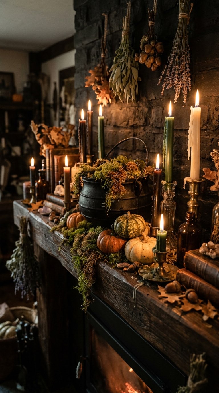 Place a Cauldron Centerpiece – witchy decor idea
