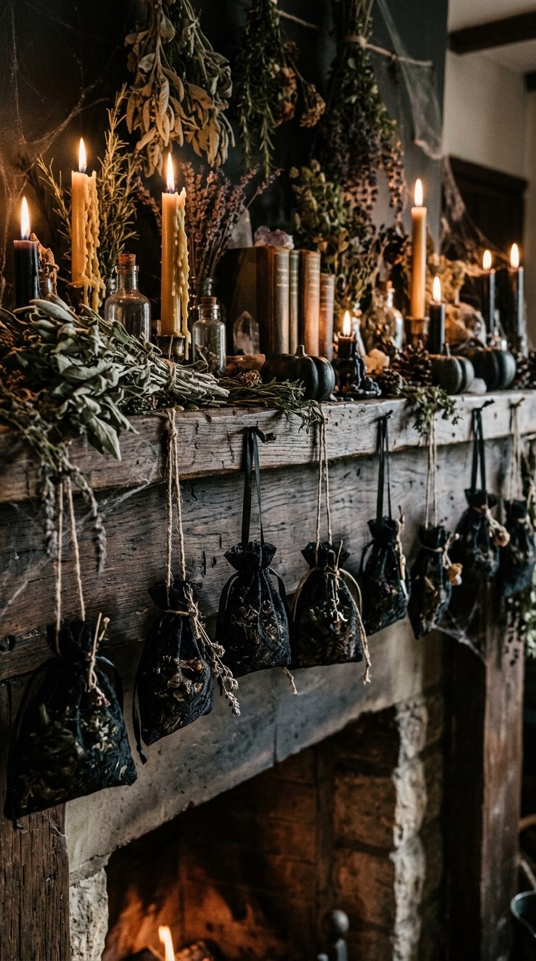 Hang Stockings of Spooky Cloth – witchy decor idea