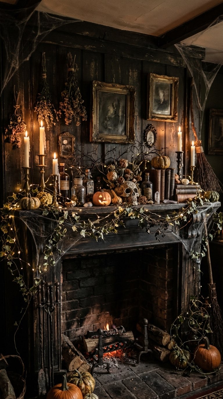 Finish with Moody Lighting – witchy decor idea