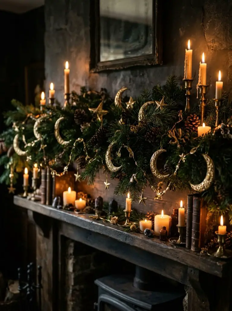 Line Up Crescent Moons and Stars – witchy decor idea