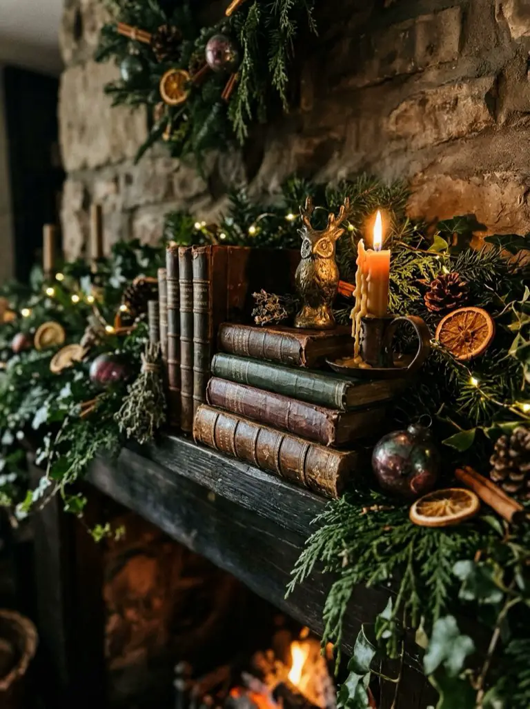 Stack Antique Books for Height – witchy decor idea