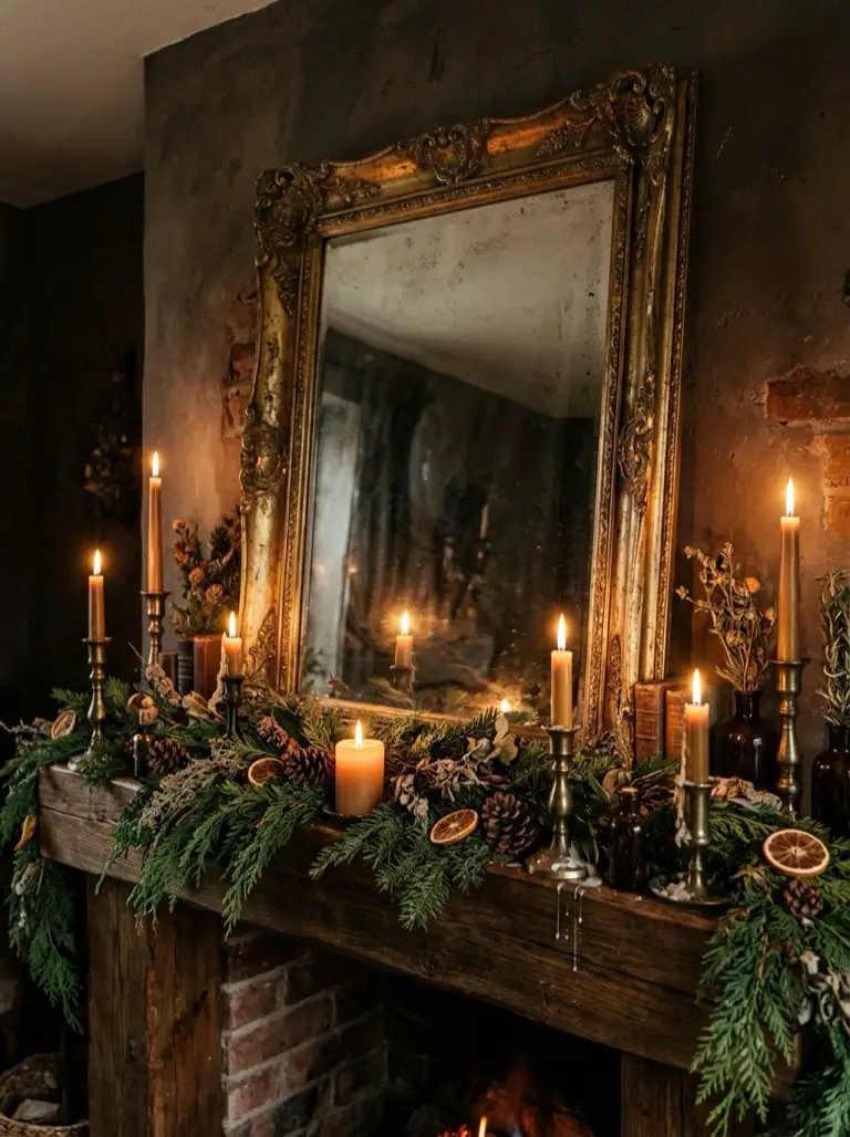 Finish with a Moody Mirror or Art Piece – witchy decor idea