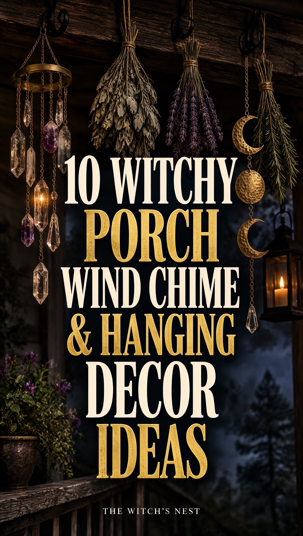 10 Witchy Porch Wind Chime & Hanging Decor Ideas
