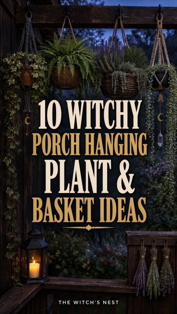 10 Witchy Porch Hanging Plant & Basket Ideas