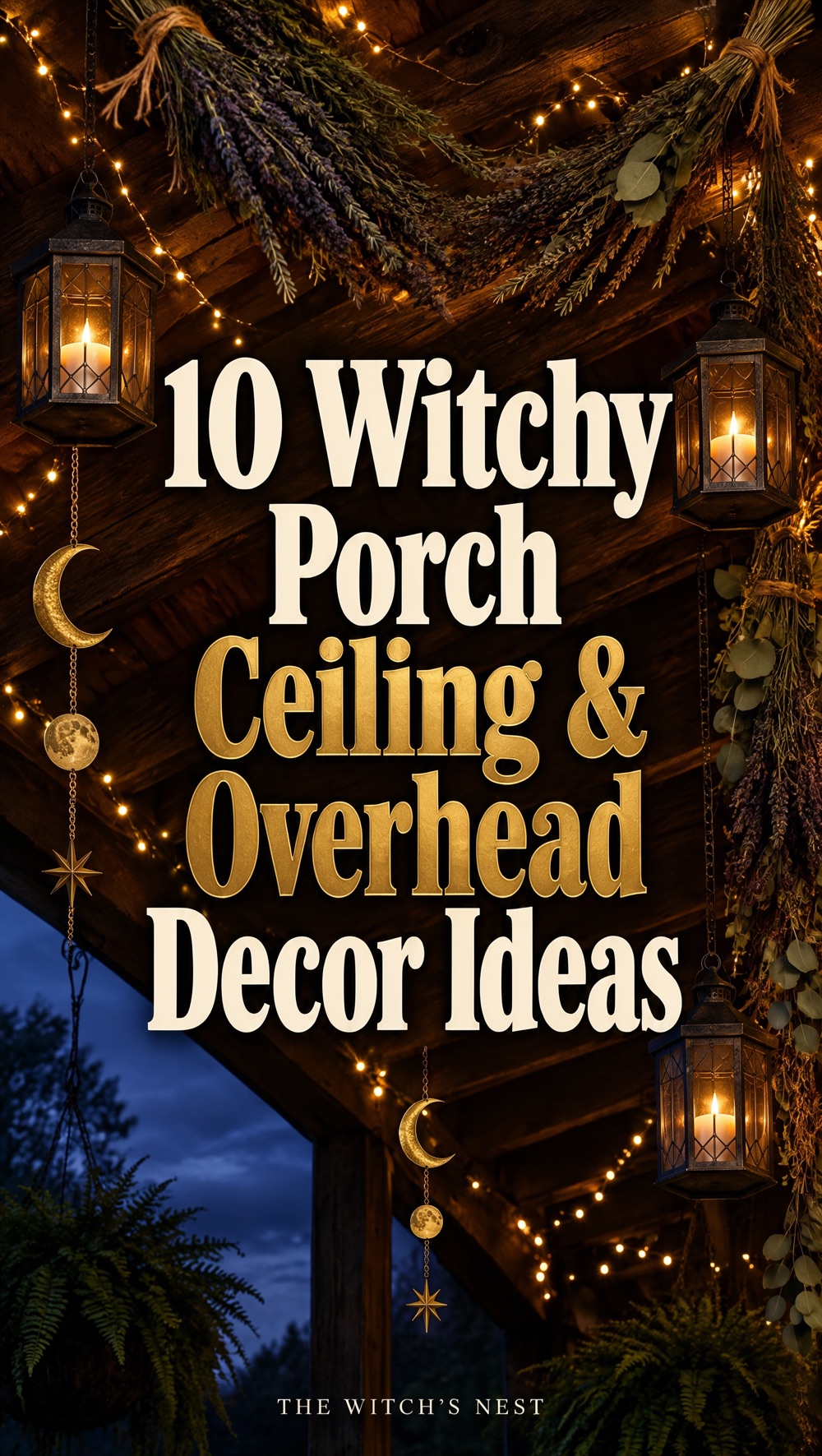10 Witchy Porch Ceiling & Overhead Decor Ideas