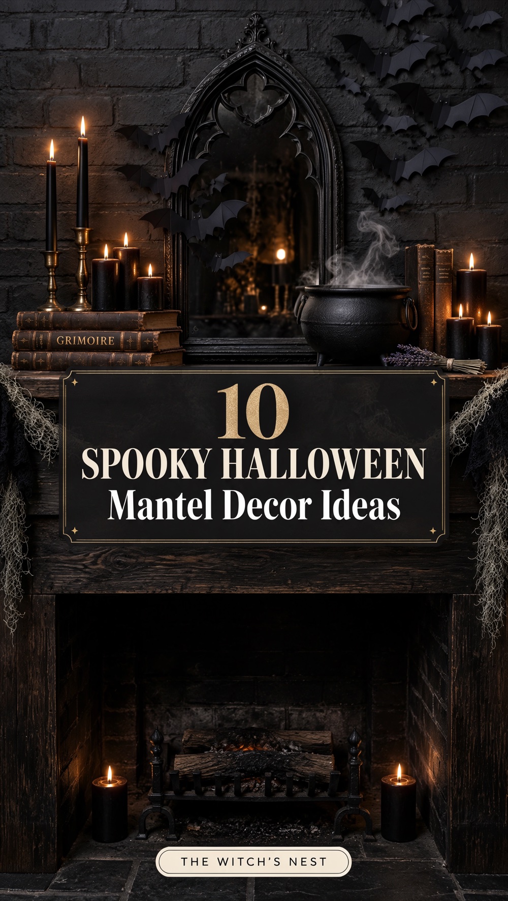10 Spooky Halloween Mantel Decor Ideas for a Witchy, Haunted Fireplace