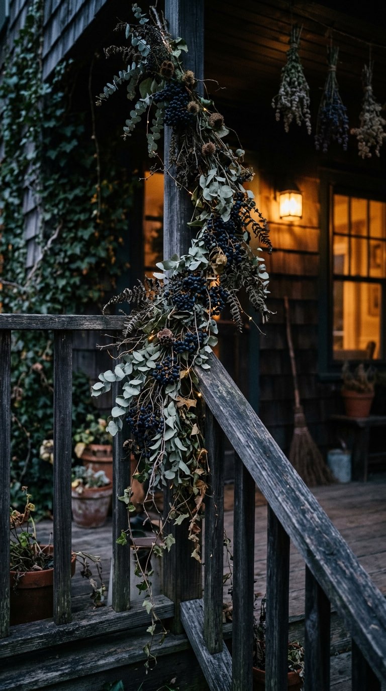 Drape a Moody Dried Greenery Garland – witchy decor idea