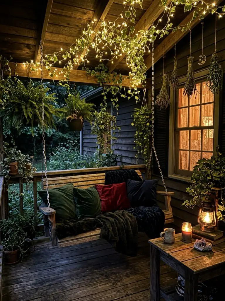 Hang a Cozy Porch Swing – witchy decor idea