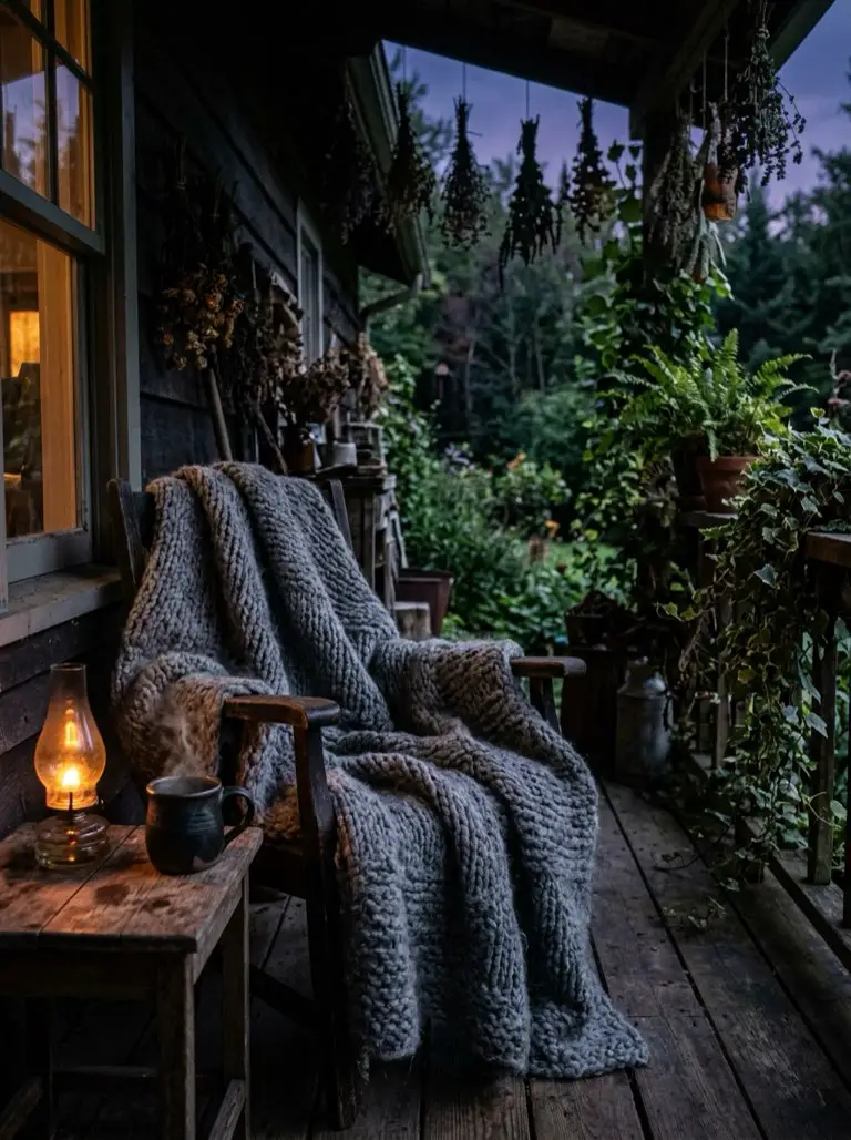 Drape a Chunky Wool Blanket – witchy decor idea