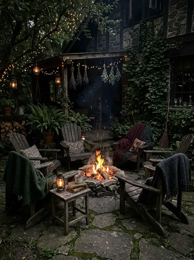 Add a Fire Pit Gathering Spot – witchy decor idea