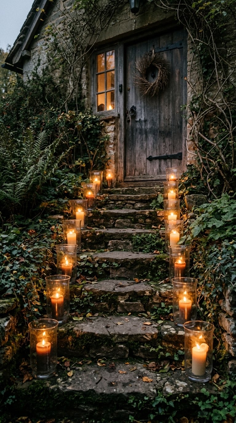 Make a Moonlit Pathway of Candles – witchy decor idea