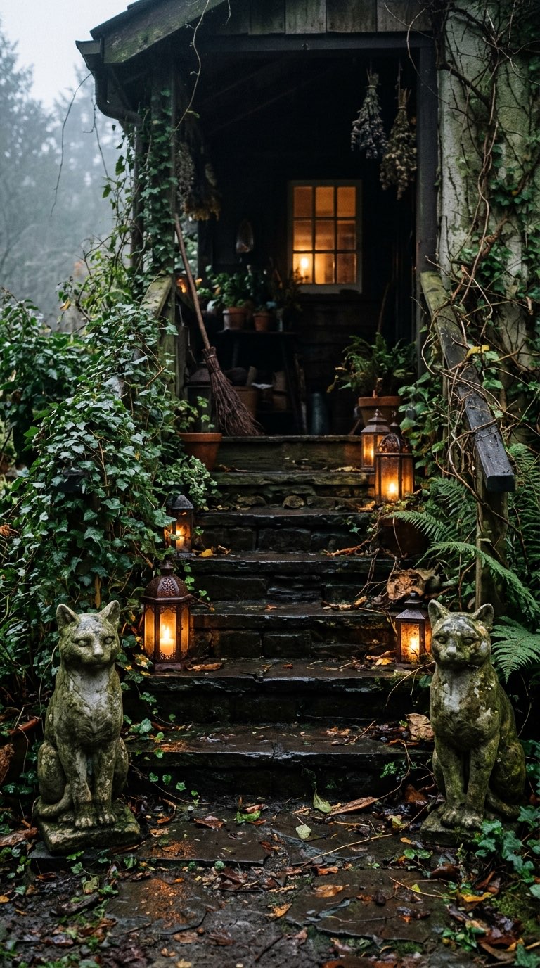 Place a Pair of Stone Guardian Statues – witchy decor idea