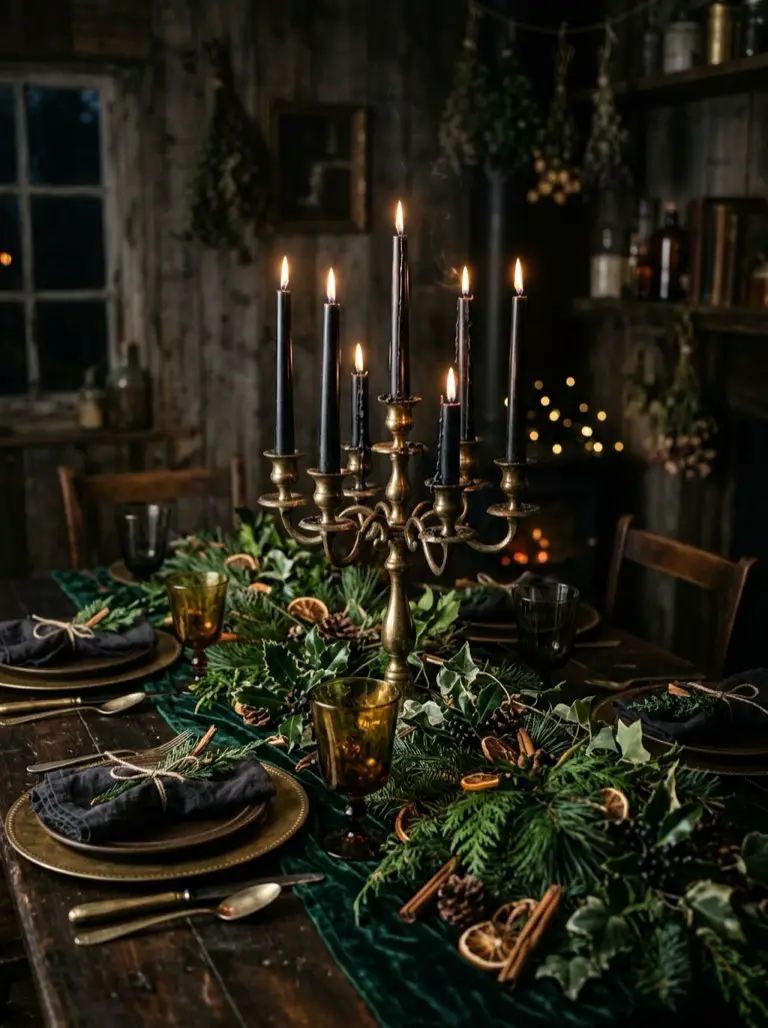 Add Black Taper Candles in Candelabras – witchy decor idea
