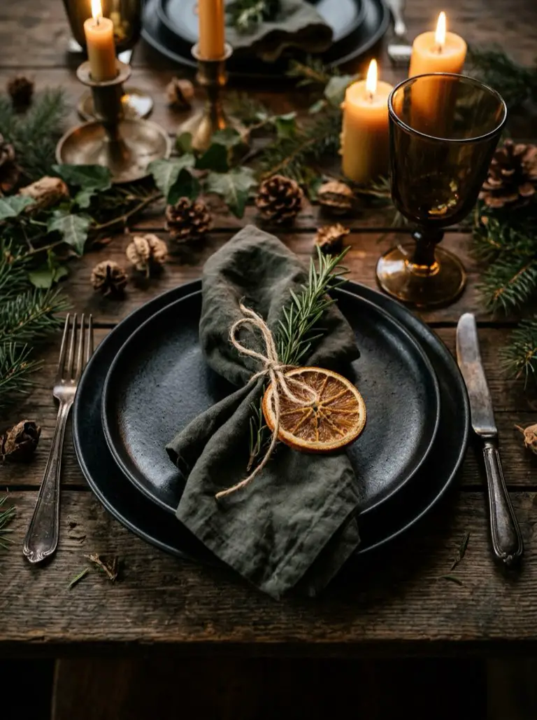 Use Dried Orange Slices as Place Settings – witchy decor idea