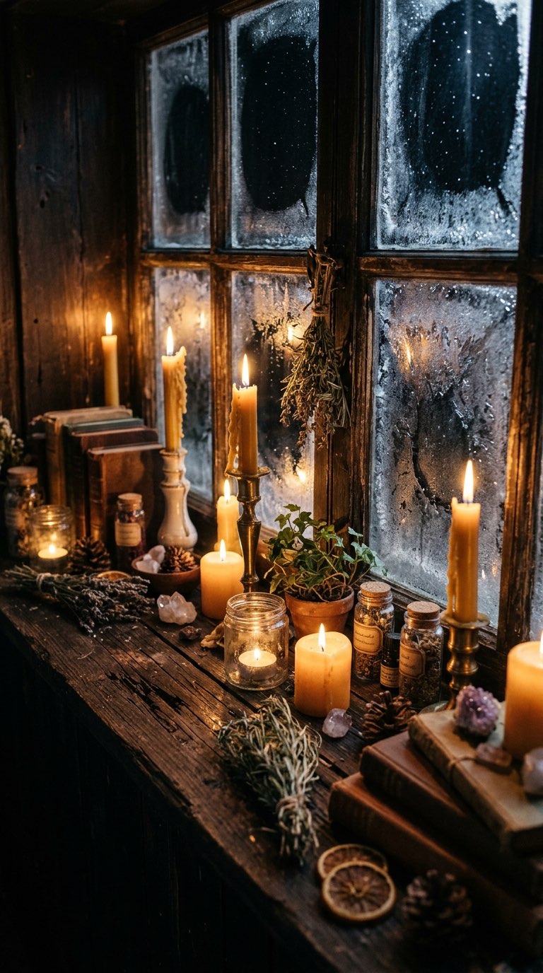 Place Candles on Every Sill – witchy decor idea