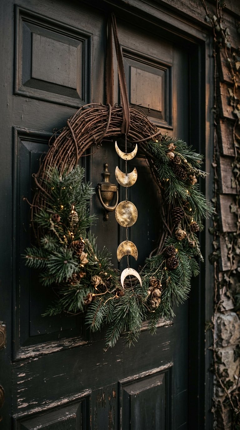 Craft a Moon Phase Yule Wreath – witchy decor idea