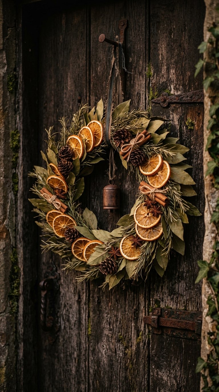 Design a Herb and Citrus Wreath – witchy decor idea